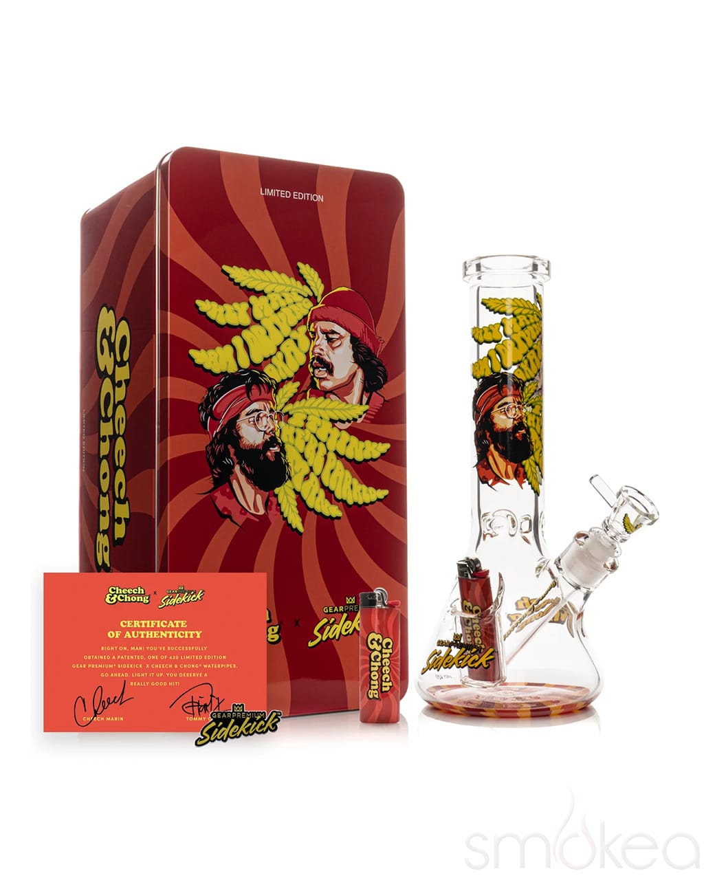 GEAR Premium x Cheech & Chong 12" 7mm Limited Edition Parked Sidekick Bong - Discreet Smoker