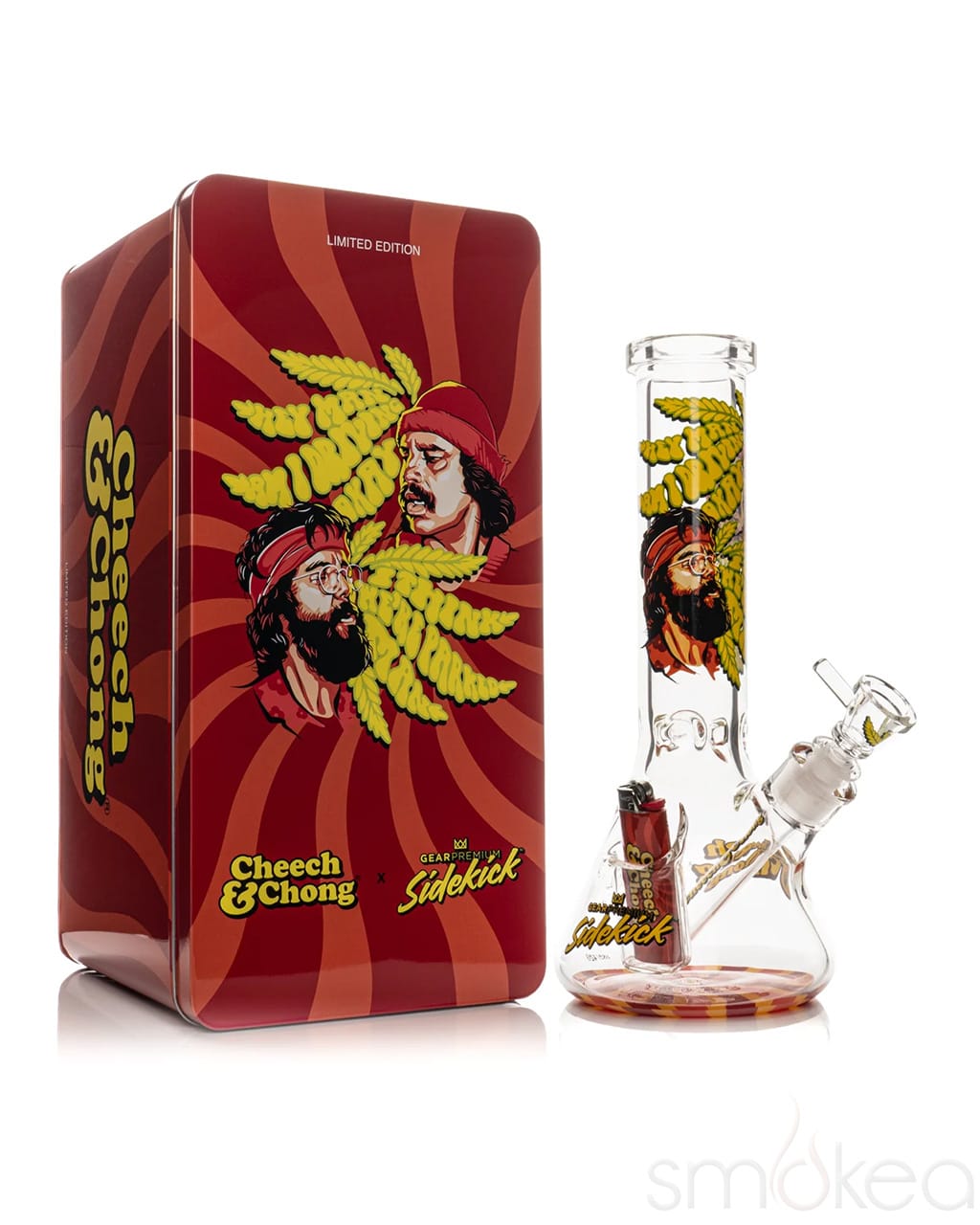 GEAR Premium x Cheech & Chong 12" 7mm Limited Edition Parked Sidekick Bong - Discreet Smoker