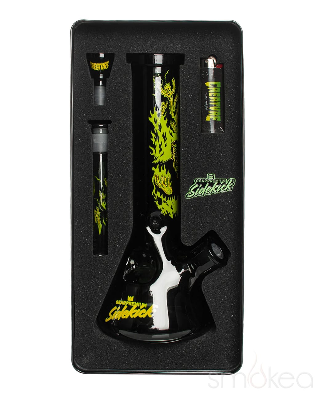 GEAR Premium x Creature 12" 7mm Limited Edition Hell Sidekick Bong - Discreet Smoker