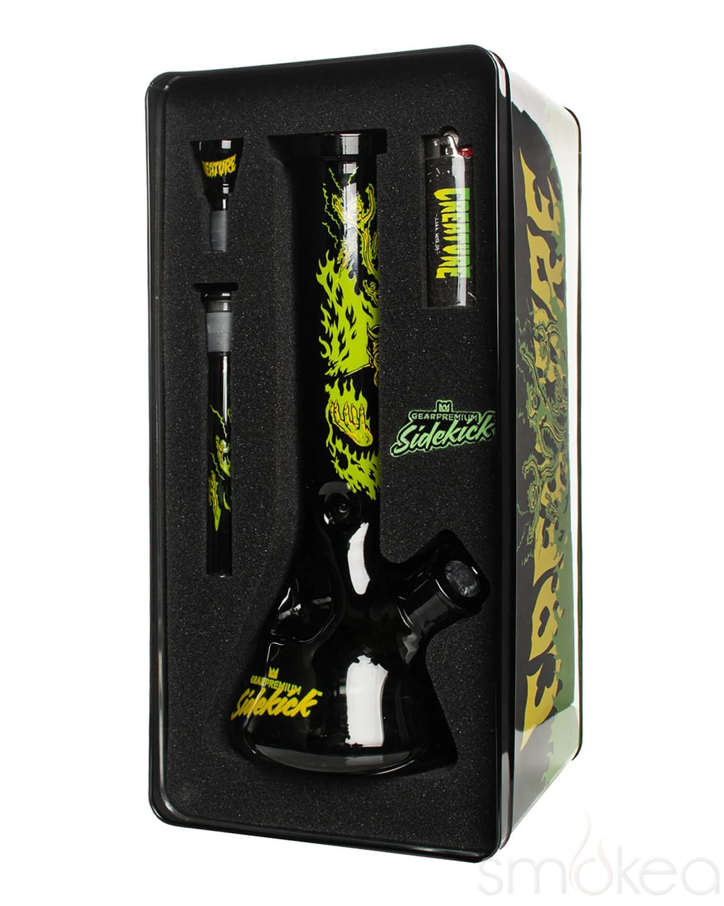 GEAR Premium x Creature 12" 7mm Limited Edition Hell Sidekick Bong - Discreet Smoker