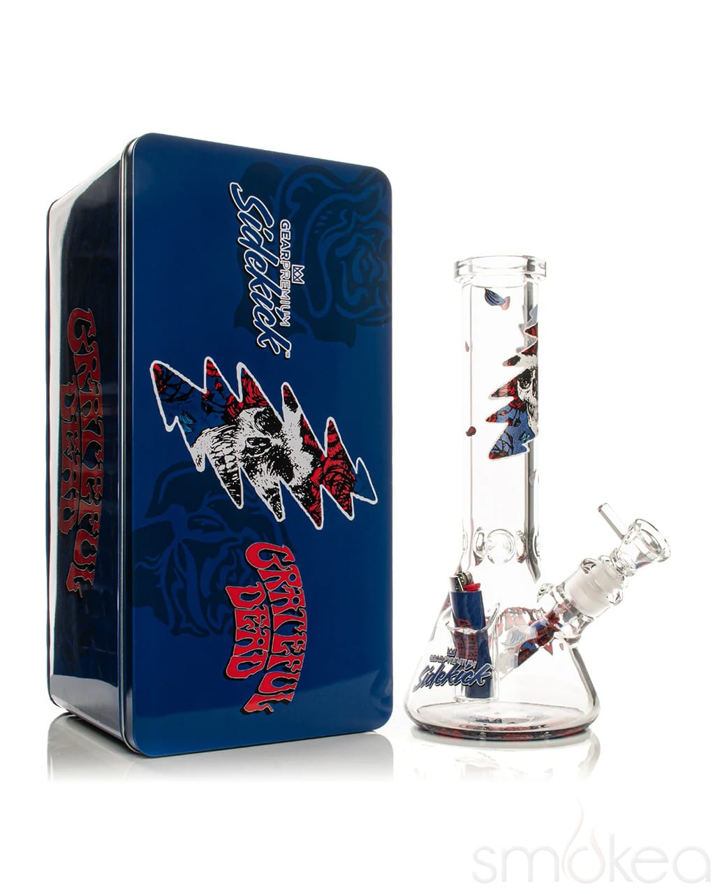 GEAR Premium x Grateful Dead 12" 7mm Limited Edition Bertha Sidekick Bong - Discreet Smoker