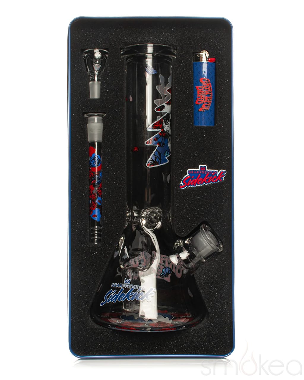 GEAR Premium x Grateful Dead 12" 7mm Limited Edition Bertha Sidekick Bong - Discreet Smoker