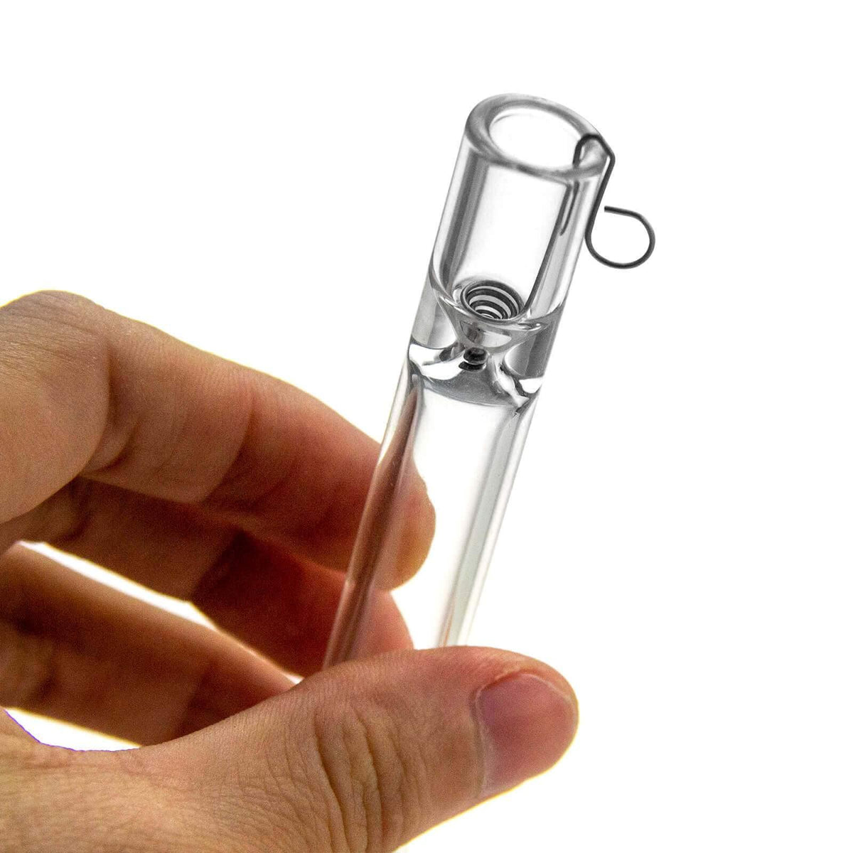 Glass One Hitter Metal Screen - Discreet Smoker
