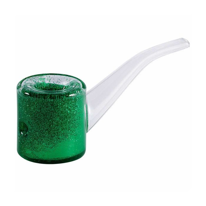 LIQUID GLITTER SHERLOCK HAND PIPE, Green