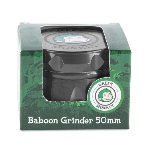Green Monkey Grinder - Baboon Crown 4pc - 50mm - Discreet Smoker