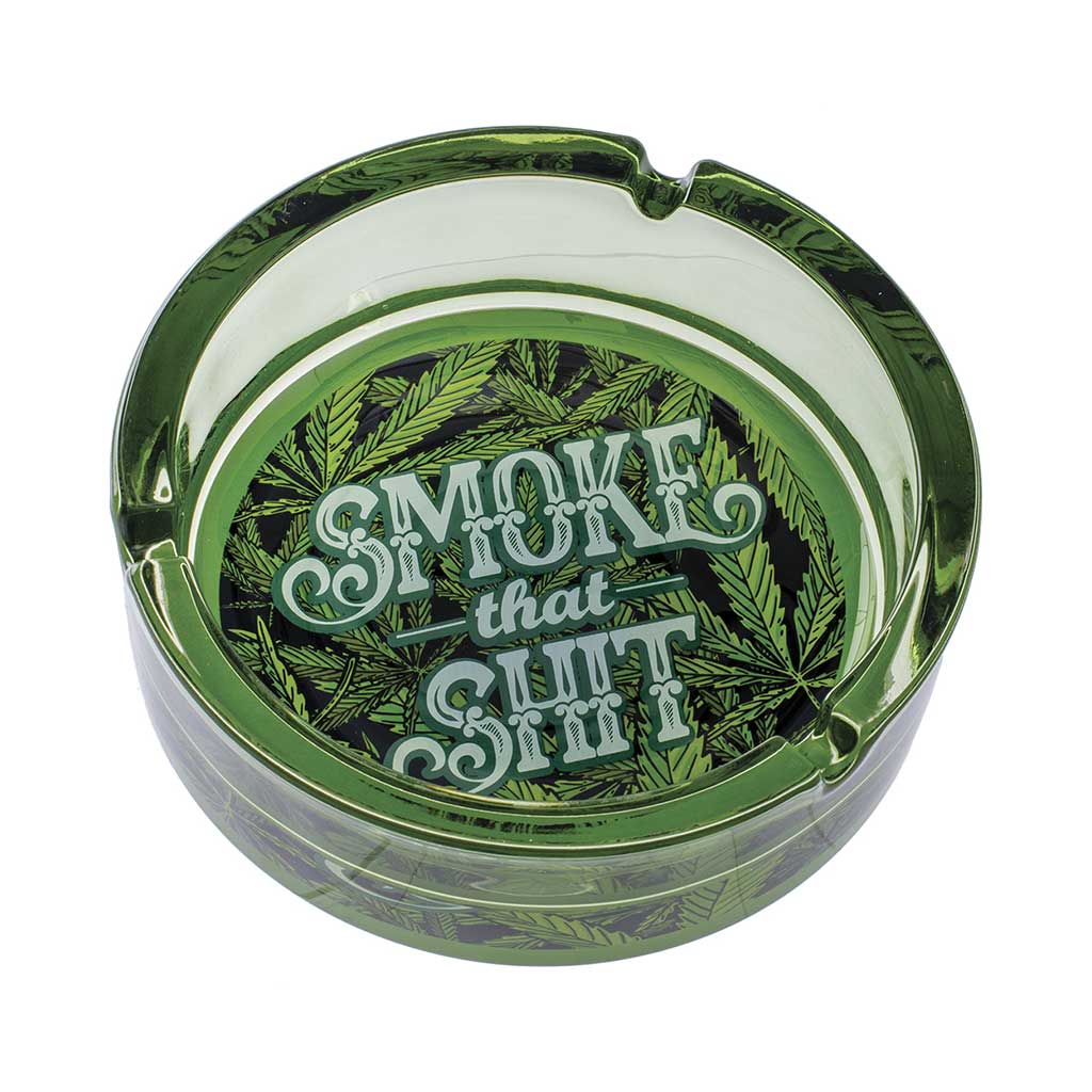 GREEN SMOKE THAT SHIT GLASS ASHTRAY - Discreet Smoker