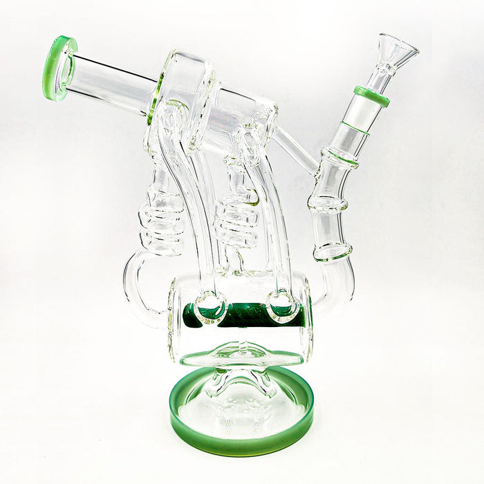 DUAL COIL INLINE BARREL RECYCLER RIG, Green