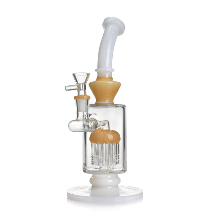 TREE PERC BENT NECK BONG, White