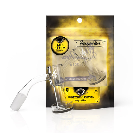 HONEYSUCKLE BEVEL QUARTZ BANGER - 45° DEGREE | YL - Discreet Smoker