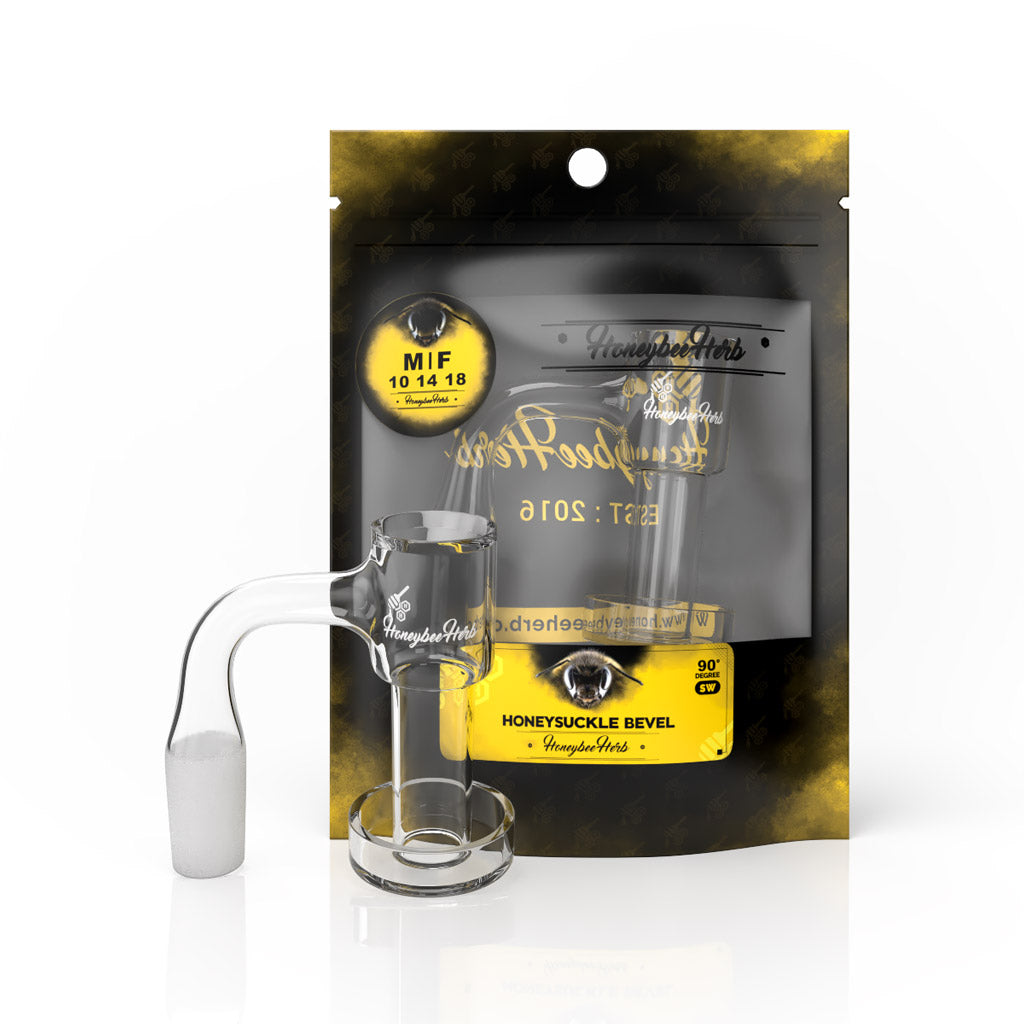 HONEYSUCKLE BEVEL QUARTZ BANGER - 90° DEGREE | BL - Discreet Smoker