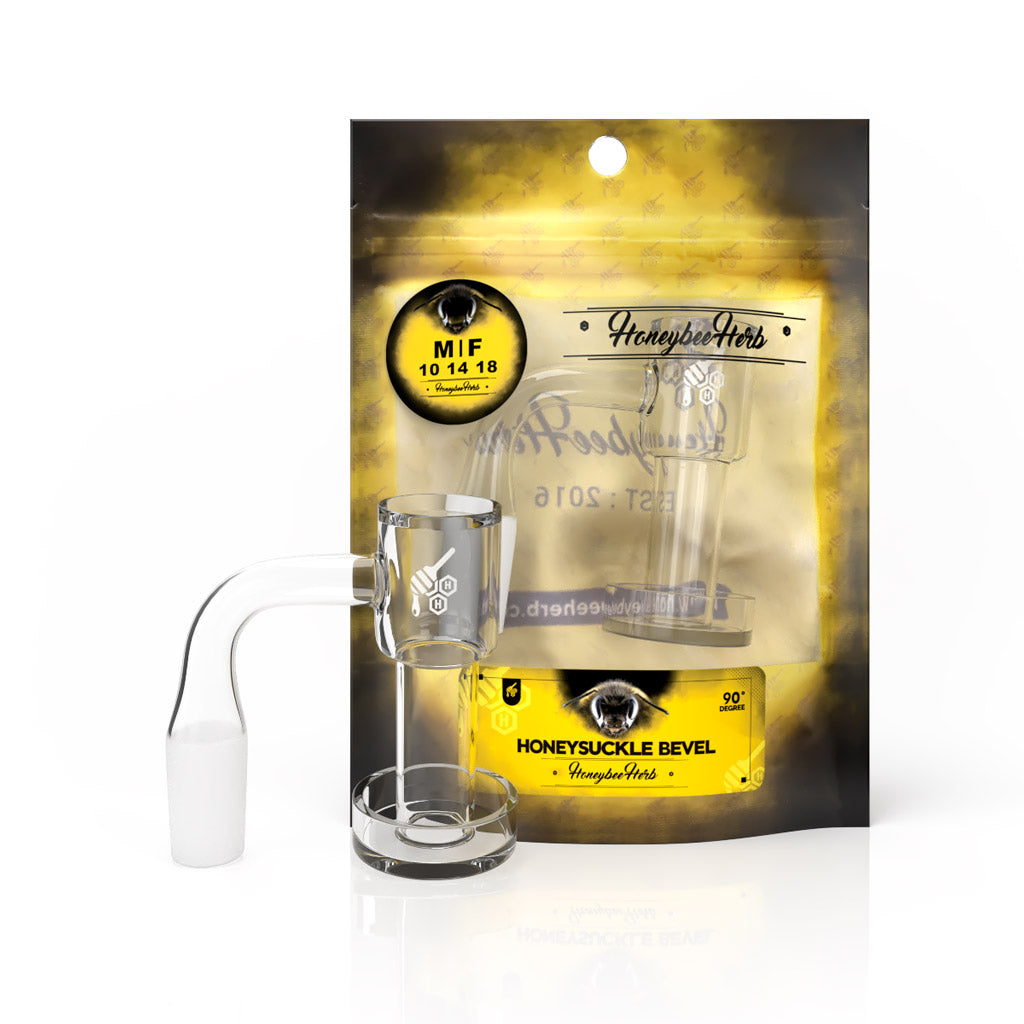 HONEYSUCKLE BEVEL QUARTZ BANGER - 90° DEGREE | YL - Discreet Smoker