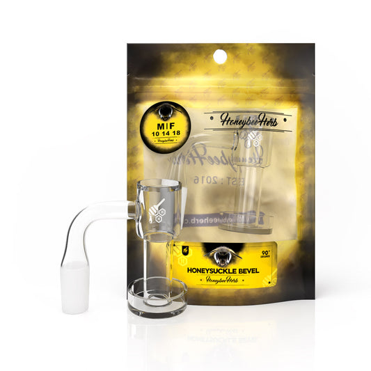 HONEYSUCKLE BEVEL QUARTZ BANGER - 90° DEGREE | YL - Discreet Smoker