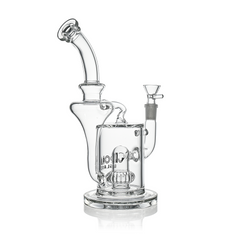 10" Hourglass Recycler Scientific Bong with Crown Perc | Croia Glass - Discreet Smoker