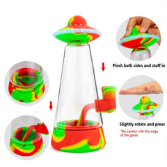 Glass Silicone UFO Bong - Discreet Smoker