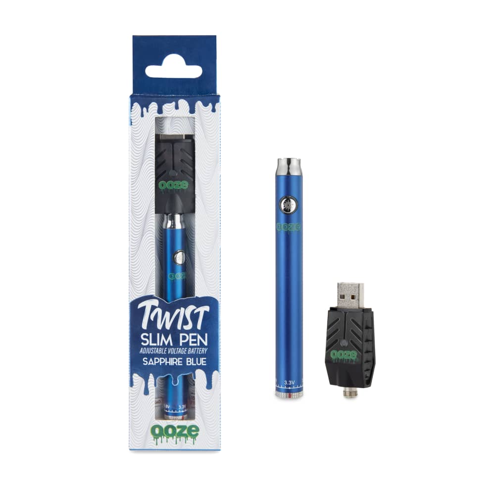 Ooze Slim Twist 510 Thread 320 mAh CBD Vape Pen Battery + USB Charger - Discreet Smoker