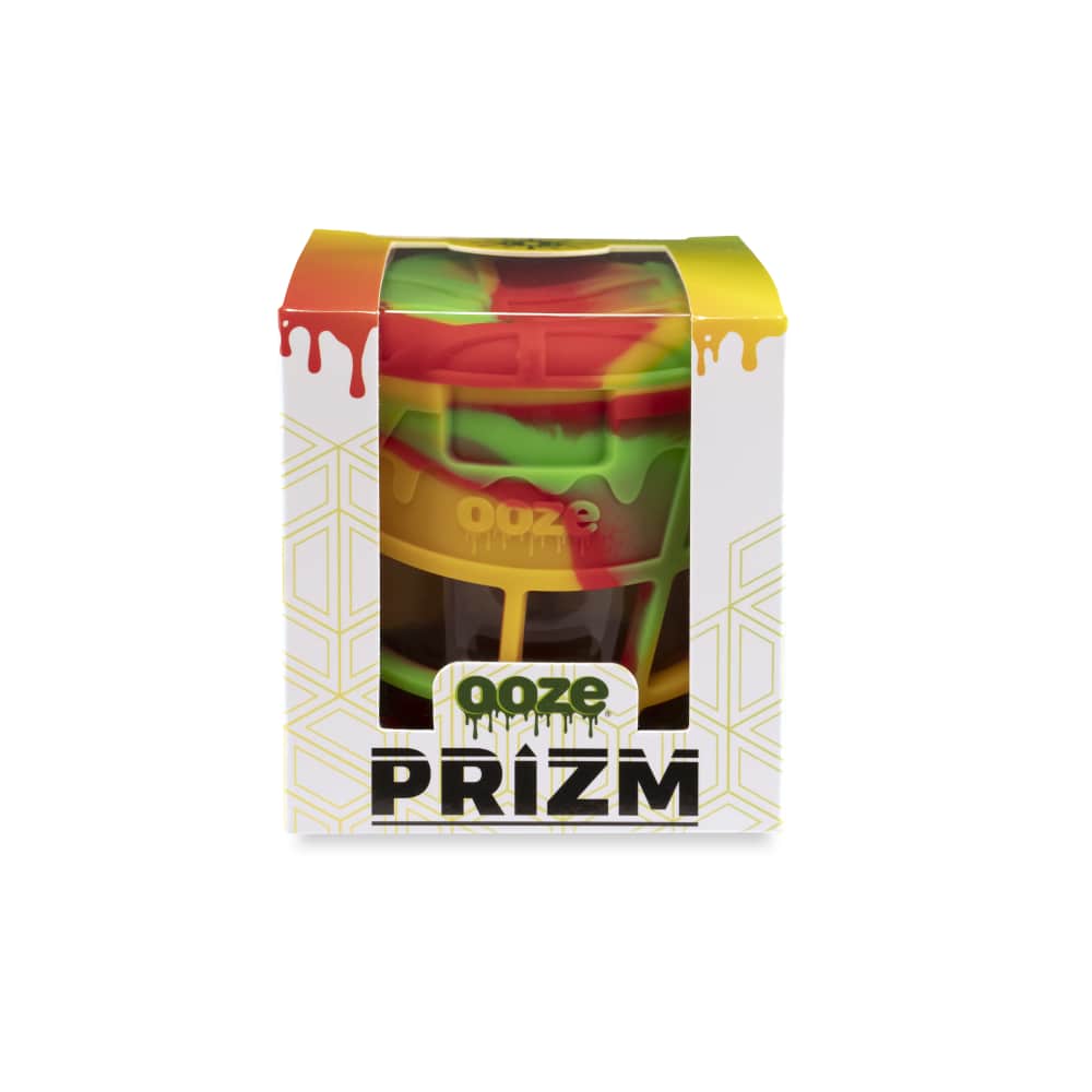Ooze Prizm Silicone-Wrapped Glass Stash Jar - Discreet Smoker
