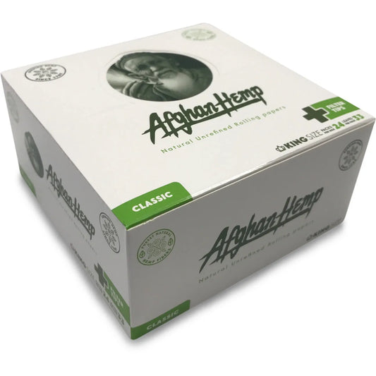 Afghan Hemp Rolling Papers - King Size + Tips - Discreet Smoker
