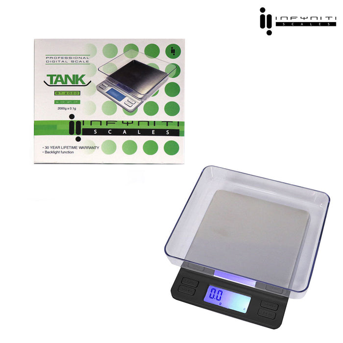 TANK; 2000g X 0.1g, Table Scale, Black
