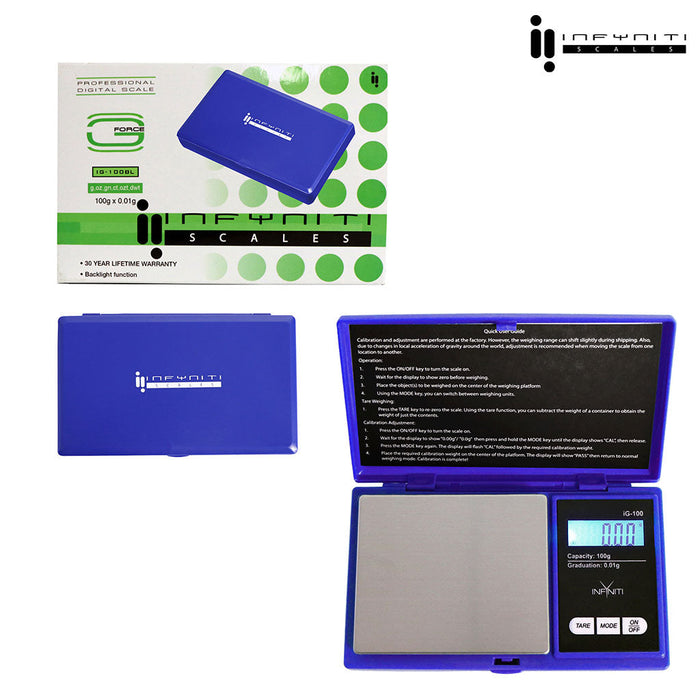 G-Force; 100g X 0.01g, Pocket Scales, Blue