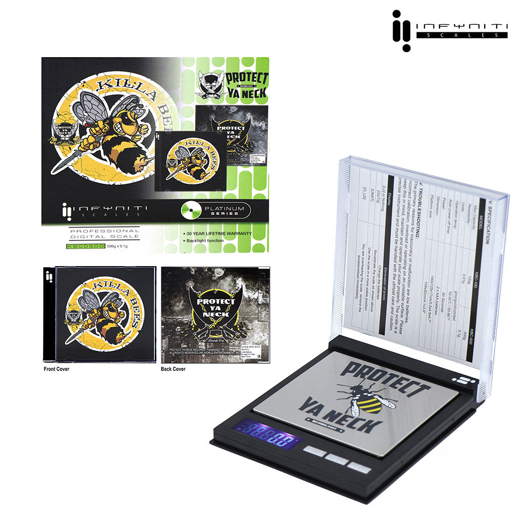 PYN CD, Killa Bees - 500g X 0.1g Pocket Scale - Discreet Smoker