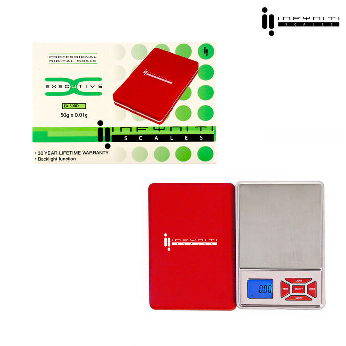Executive; 50g X0.01g, Pocket Scales, Red
