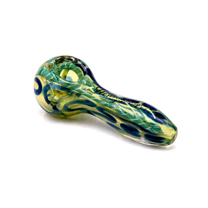 INSIDE OUT LATTICINO HAND PIPE SPOON, Teal/Blue