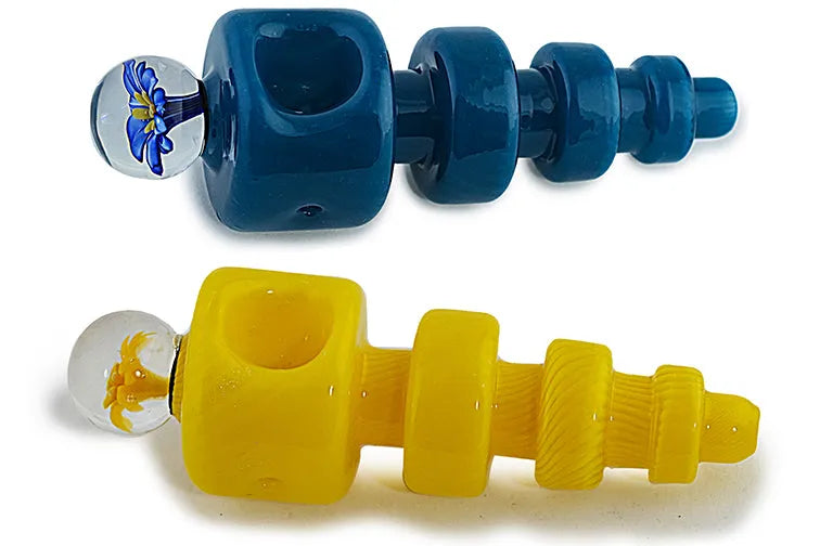3D Flower Glass Marble Pipe - Discreet Smoker