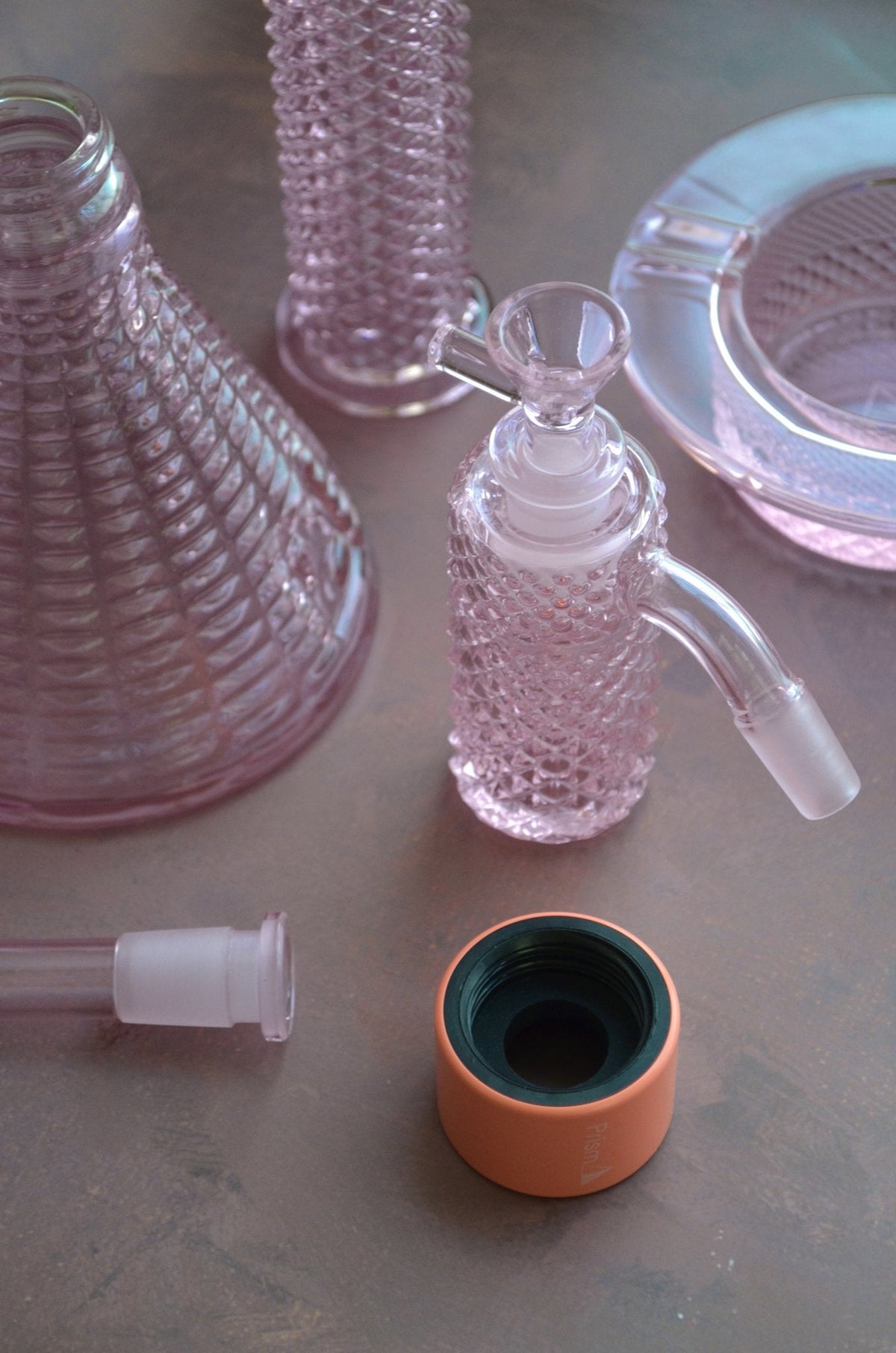 Jane West x Prism Ash Catcher 14mm 45° | Pink - Discreet Smoker