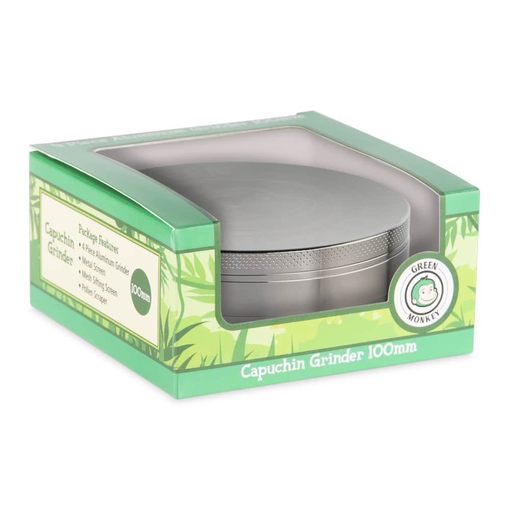 Green Monkey Grinder - Capuchin 4pc - 100mm - Discreet Smoker