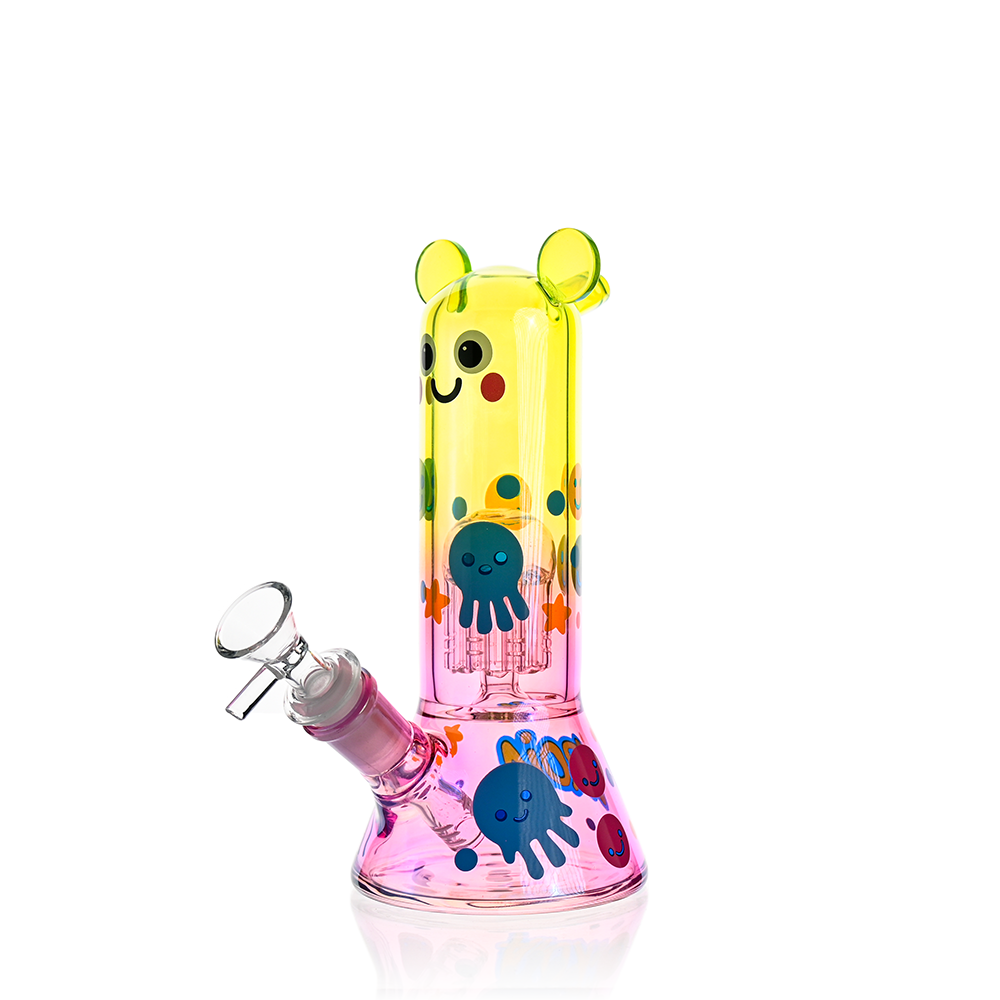 Cute Character Beaker Bong with Jellyfish Design | Croia Glass - Discreet Smoker