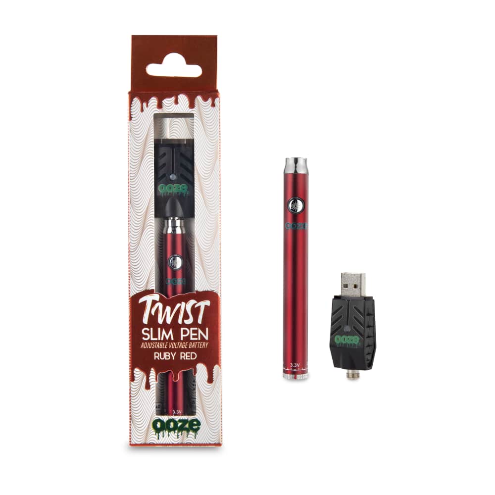 Ooze Slim Twist 510 Thread 320 mAh CBD Vape Pen Battery + USB Charger - Discreet Smoker