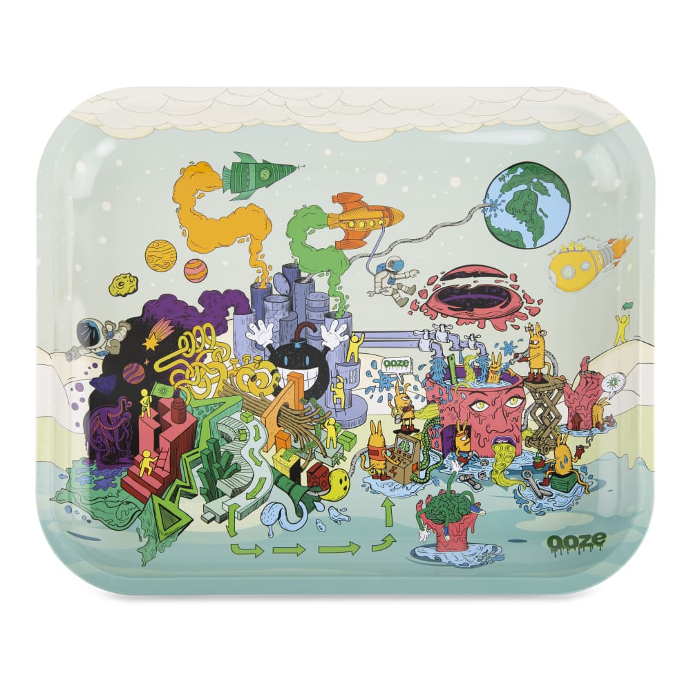 Ooze Rolling Tray - Metal - Large - Discreet Smoker