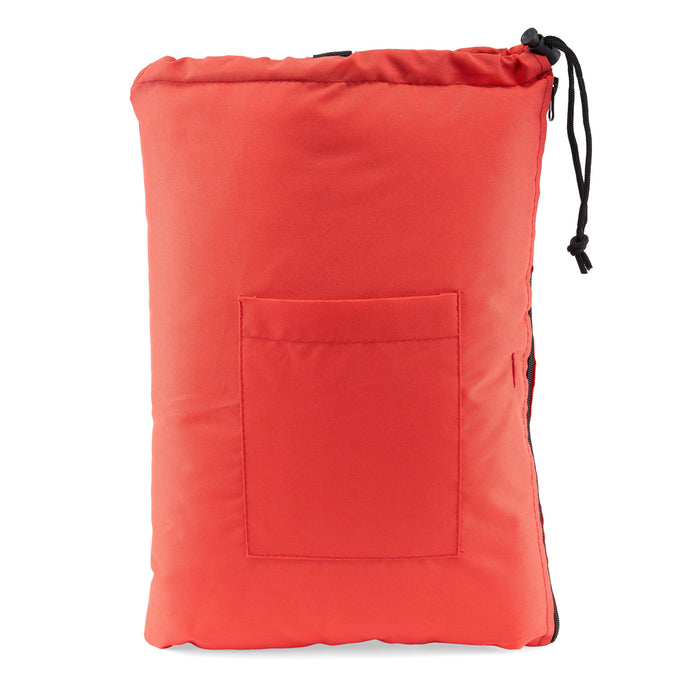Glass Pillow Storage Pouch with Zipper and Drawstring – 16" Wide, Red