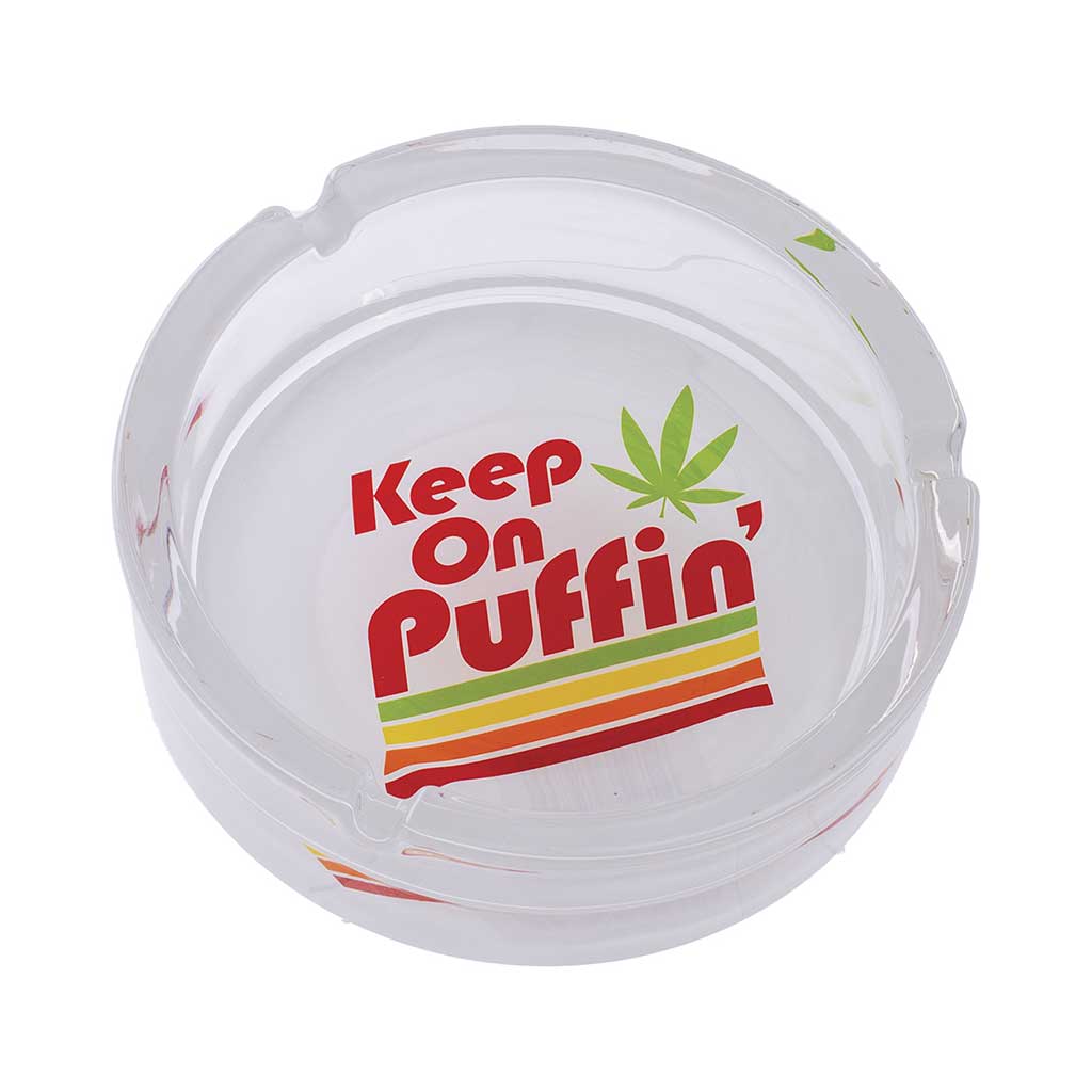 KEEP ON PUFFIN GLASS ASHTRAY - Discreet Smoker