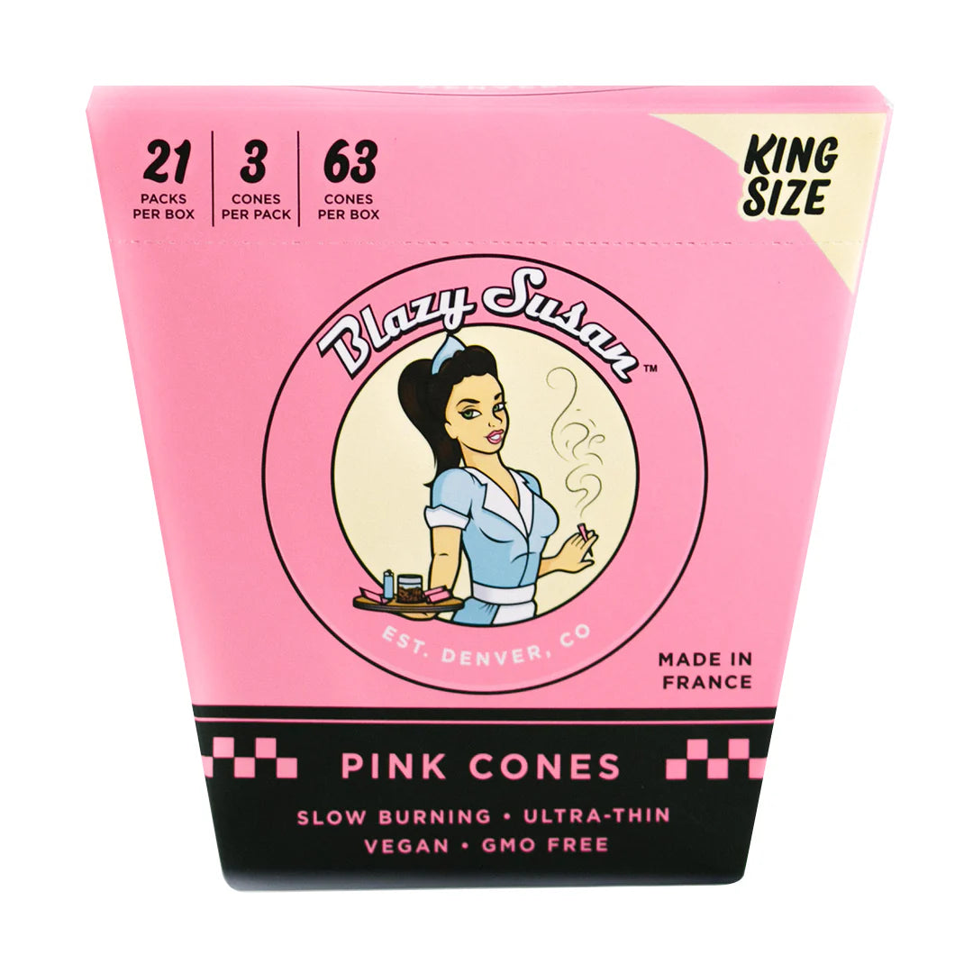 Blazy Susan Pink Paper Cones (50 Count) - Discreet Smoker