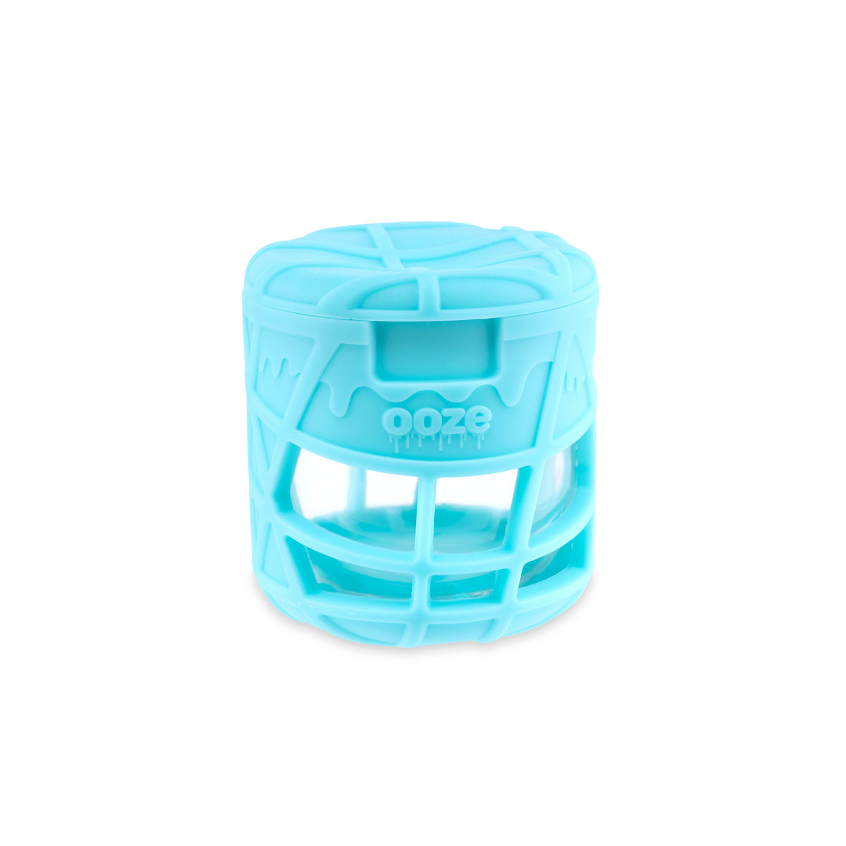 Ooze Prizm Silicone-Wrapped Glass Stash Jar - Discreet Smoker