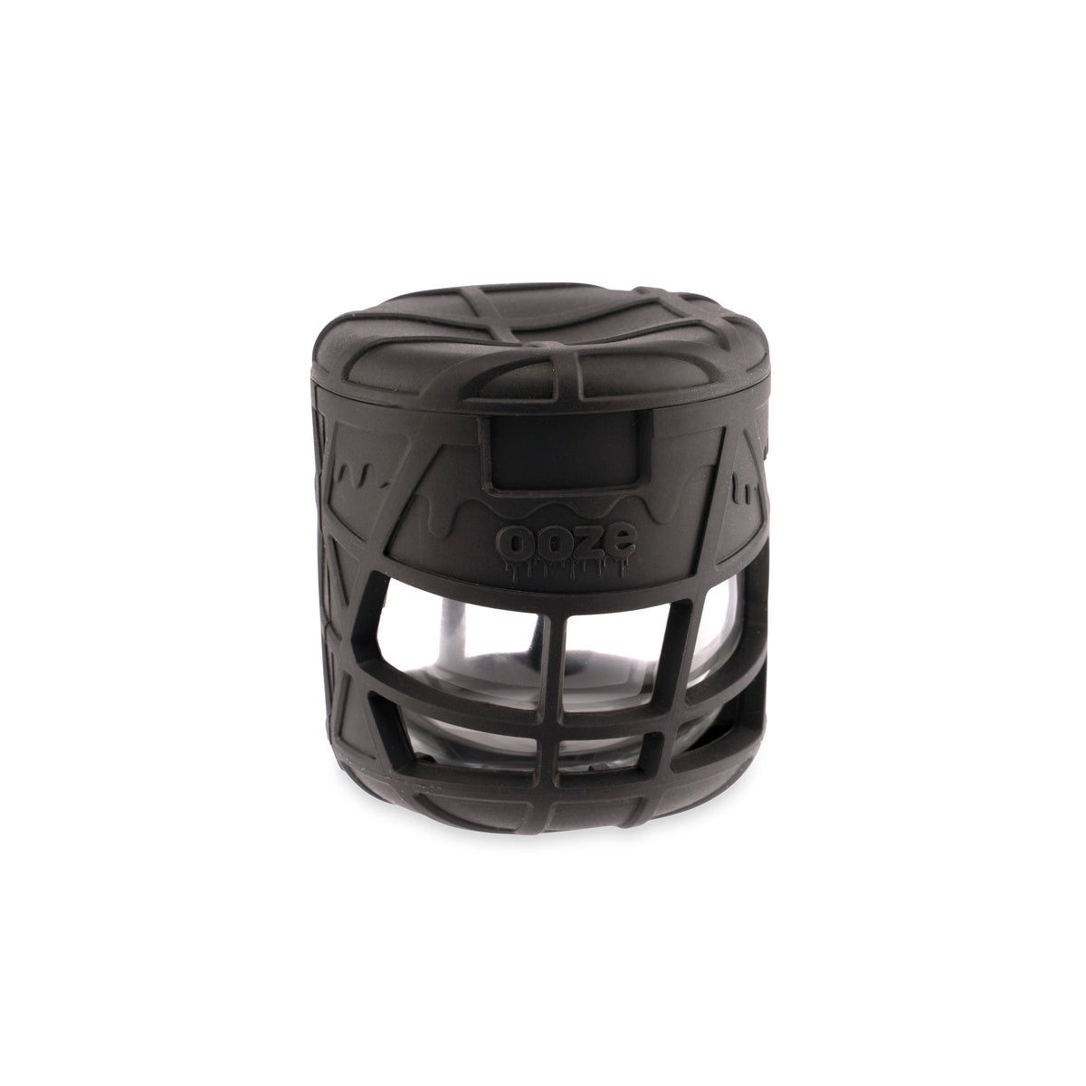 Ooze Prizm Silicone-Wrapped Glass Stash Jar - Discreet Smoker