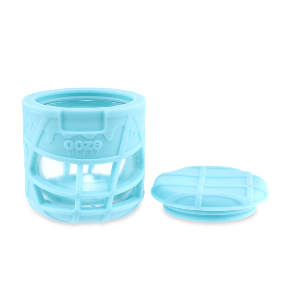 Ooze Prizm Silicone-Wrapped Glass Stash Jar - Discreet Smoker