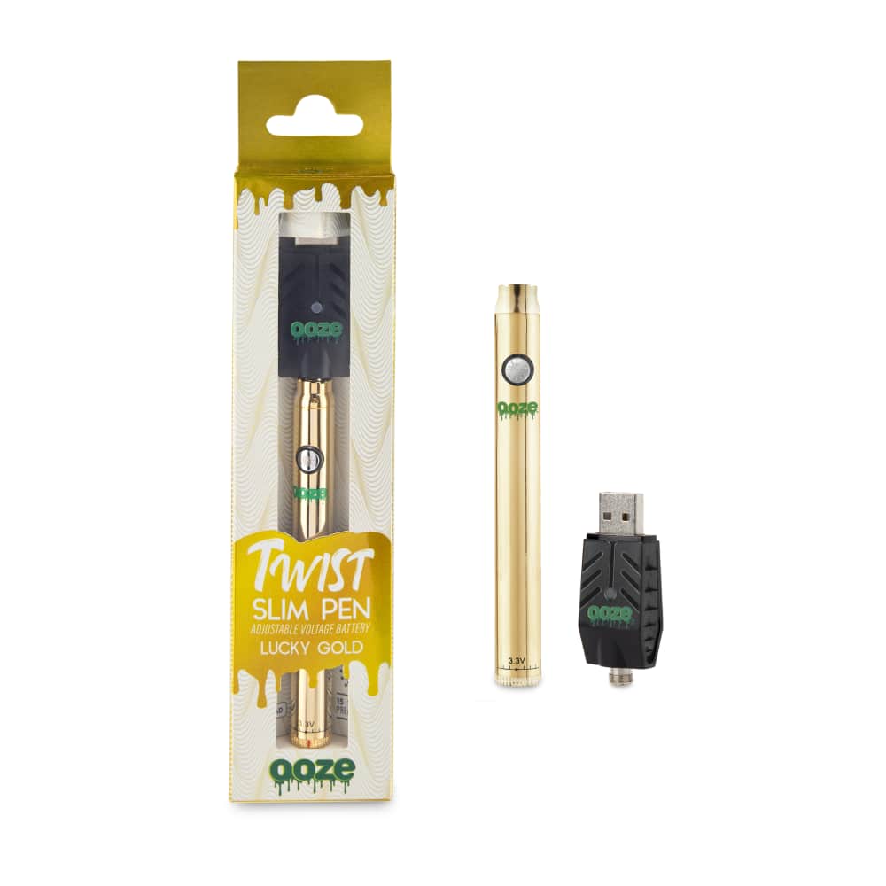 Ooze Slim Twist 510 Thread 320 mAh CBD Vape Pen Battery + USB Charger - Discreet Smoker
