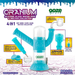 Ooze Cranium Silicone 4-in-1 Hybrid Water Pipe - Discreet Smoker