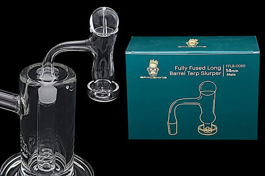 Space King Fully Fused Long Barrel Terp Slurper (Dark Green) - Discreet Smoker