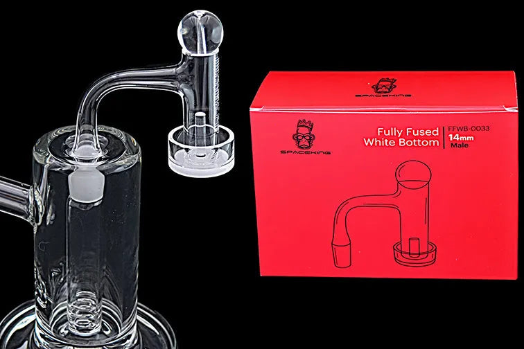 Space King Fully Fused White Bottom Banger Kit (Red) - Discreet Smoker