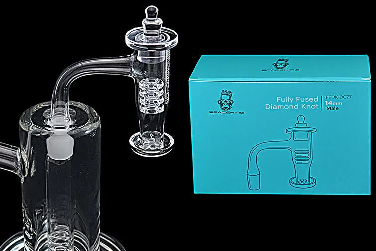 Space King Fully Fused Diamond Knot Banger Kit (Teal) - Discreet Smoker