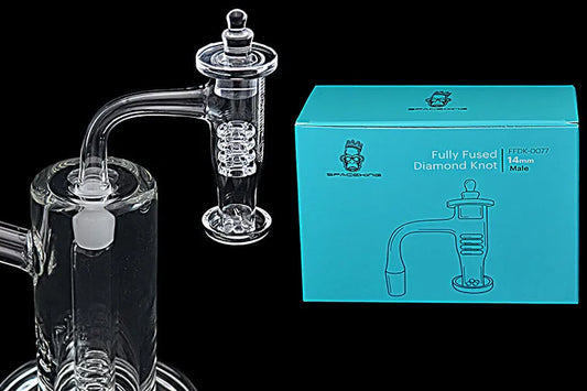 Space King Fully Fused Diamond Knot Banger Kit (Teal) - Discreet Smoker