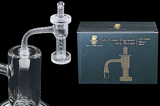 Space King Fully Fused Engraved Terp Slurper (Black / Gold) - Discreet Smoker
