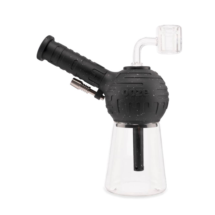 Ooze Blaster Silicone Glass 4-in-1 Hybrid Water Pipe and Dab Straw, Shimmer Black