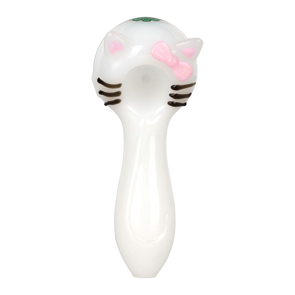 SeshGear Cute Kitty Glass Spoon Pipe - 4"