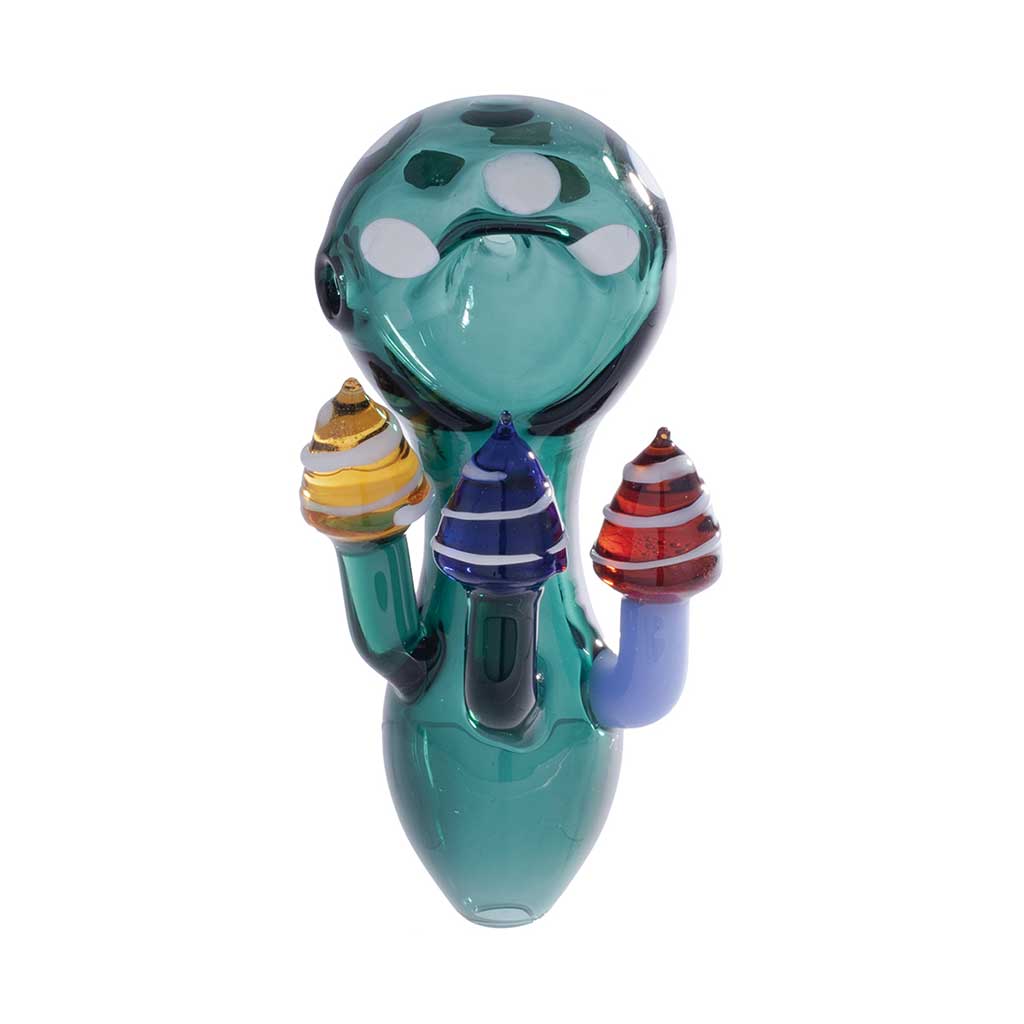 MUSHROOM CHARACTER GLASS HAND PIPE - Discreet Smoker