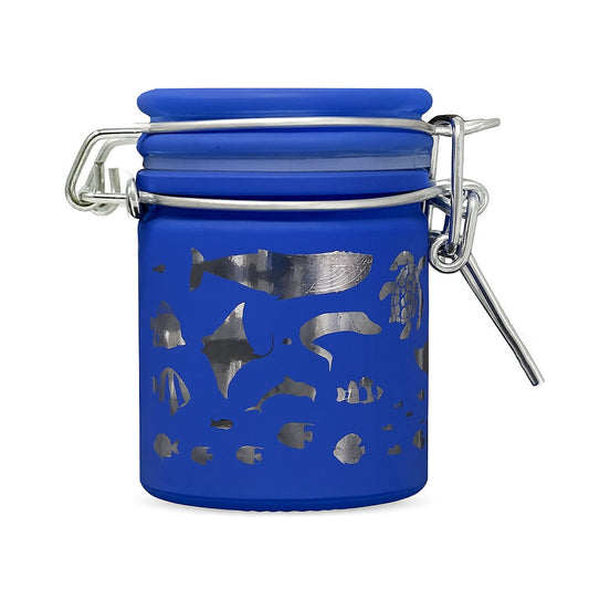 NEON BLUE SEA CREATURES MINI STASH JAR - Discreet Smoker