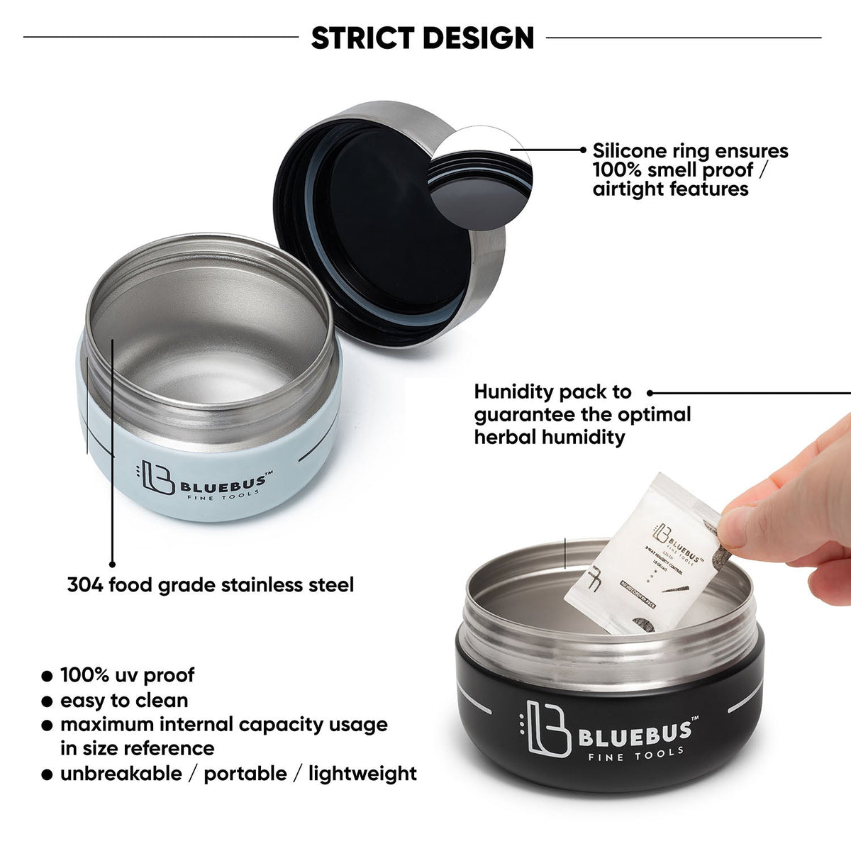 BUNKER Airtight Stash Jar - Discreet Smoker